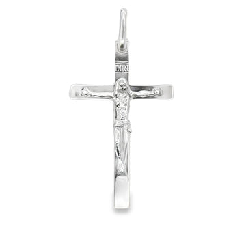 18K White Gold Italian Made Crucifix Pendant (2.05g)