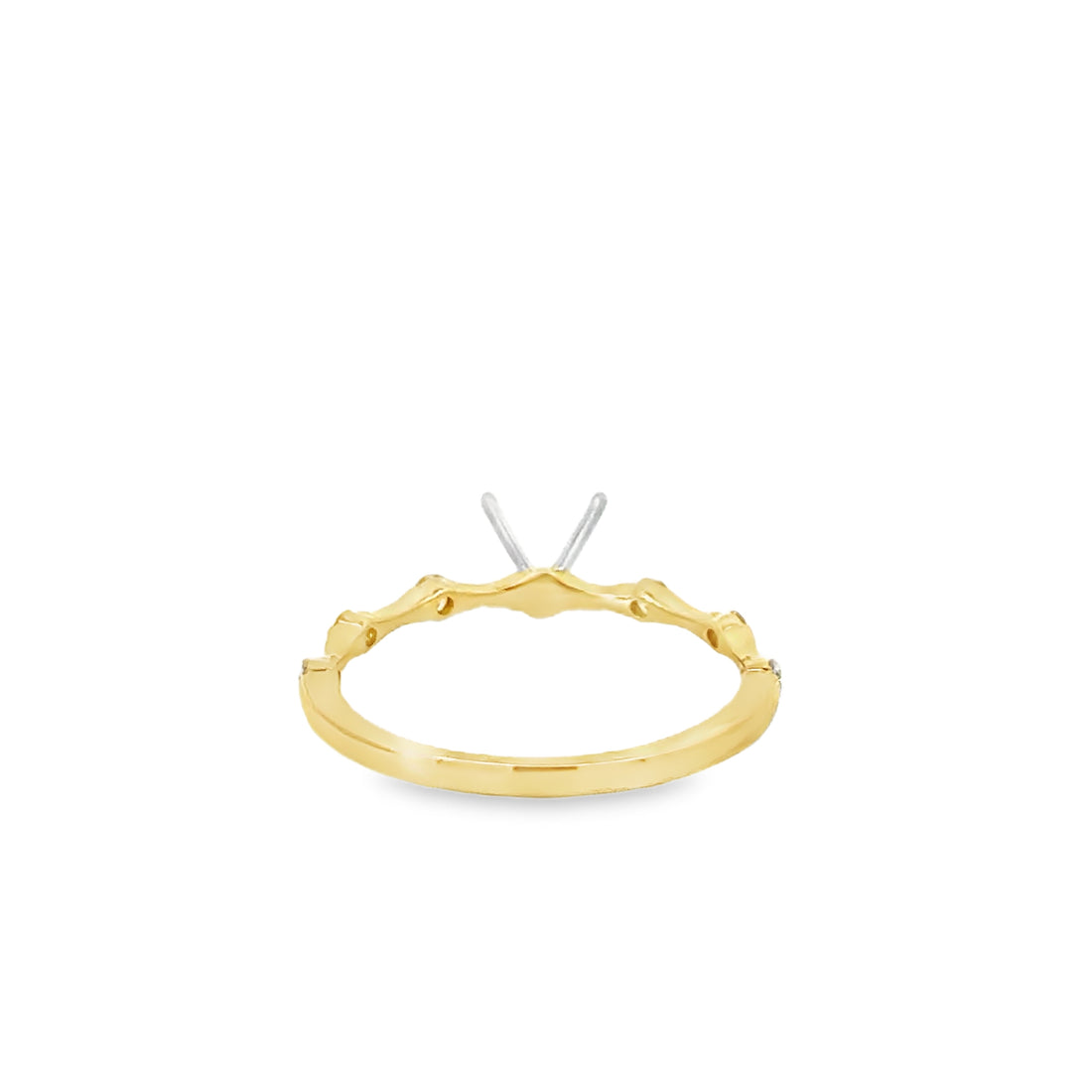18kt Two-Tone Natural Round Diamond Semi-Mount Ring (.18ct)