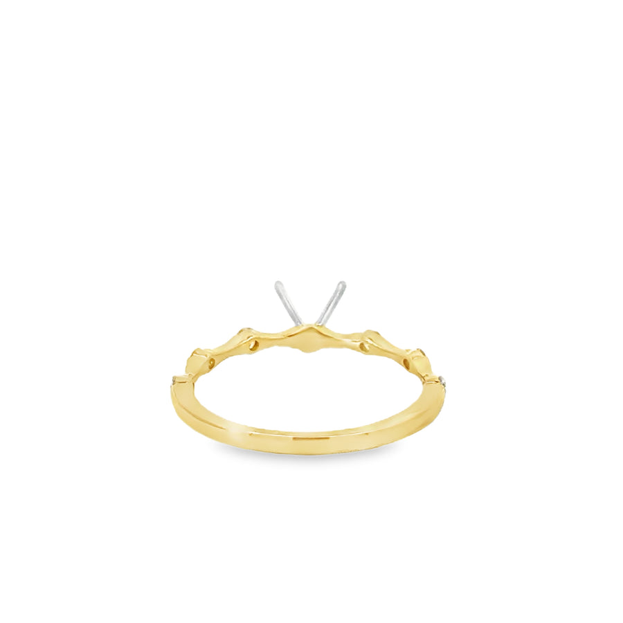 18kt Two-Tone Natural Round Diamond Semi-Mount Ring (.18ct)