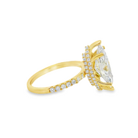 18kt Yellow Gold Lab-Grown Marquise and Natural Diamonds Engagement Ring (3.50ct)