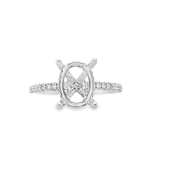 18K White Gold Natural Round Diamond Semi-Mount Ring (.43ct)