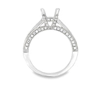 18kt White Gold Cathedral Natural Diamonds Semi-Mount Ring (0.73ct)