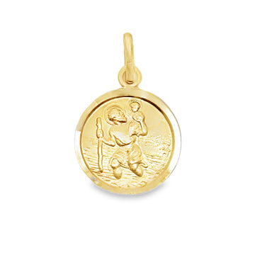 18kt Yellow Gold 15mm Italian Made St. Christopher Medal (2.53g)