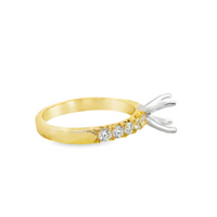 14kt Yellow Gold Natural Round Diamond Semi-Mount Ring (.49ct0