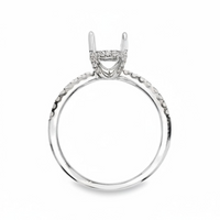 18kt White Gold Full-Cut Diamond Hidden Halo Semi-Mount Ring (.24ct)