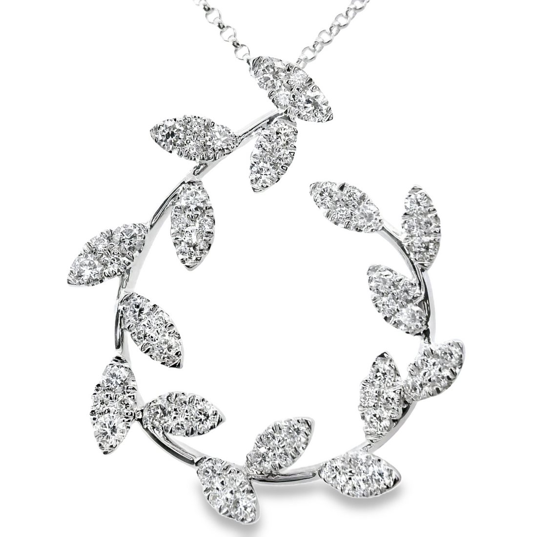 18kt White Gold Natural Diamond Free Form Pendant (0.74ct)