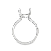 18kt White Gold Hidden Halo Natural Diamonds Semi-Mount Ring (0.51ct)