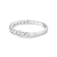 18kt White Gold Diamond Half Bezel Wedding Ring (0.63ct)