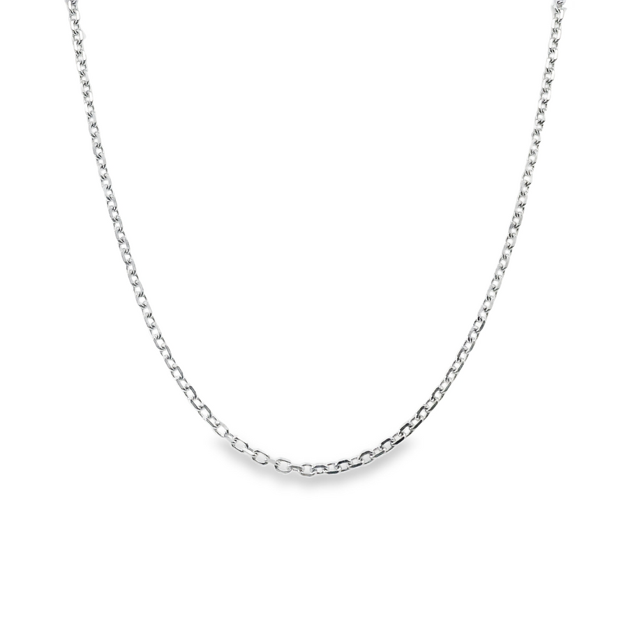 14kt White Gold 20" 1.5mm Italian Made Cable Link Chain (3.4g)