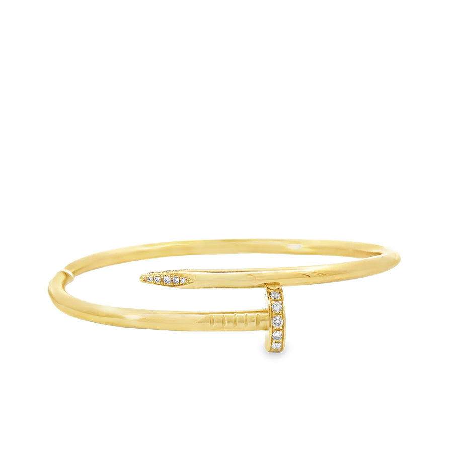 18K Yellow Gold Diamond Nail Bracelet (.56cts)