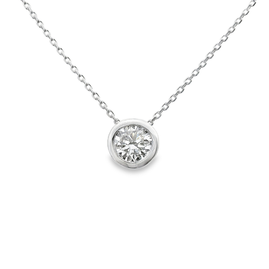 18kt White Gold Natural Diamond Solitaire Pendant (0.52ct)