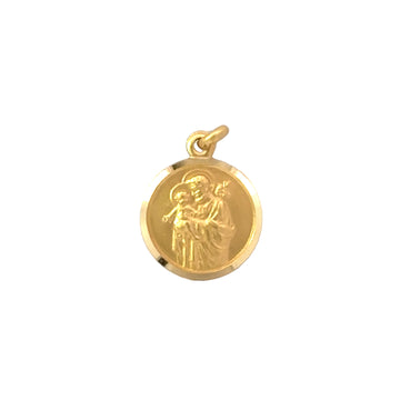 18K Yellow Gold 13mm St. Joseph Medal Pendant (2.01g)