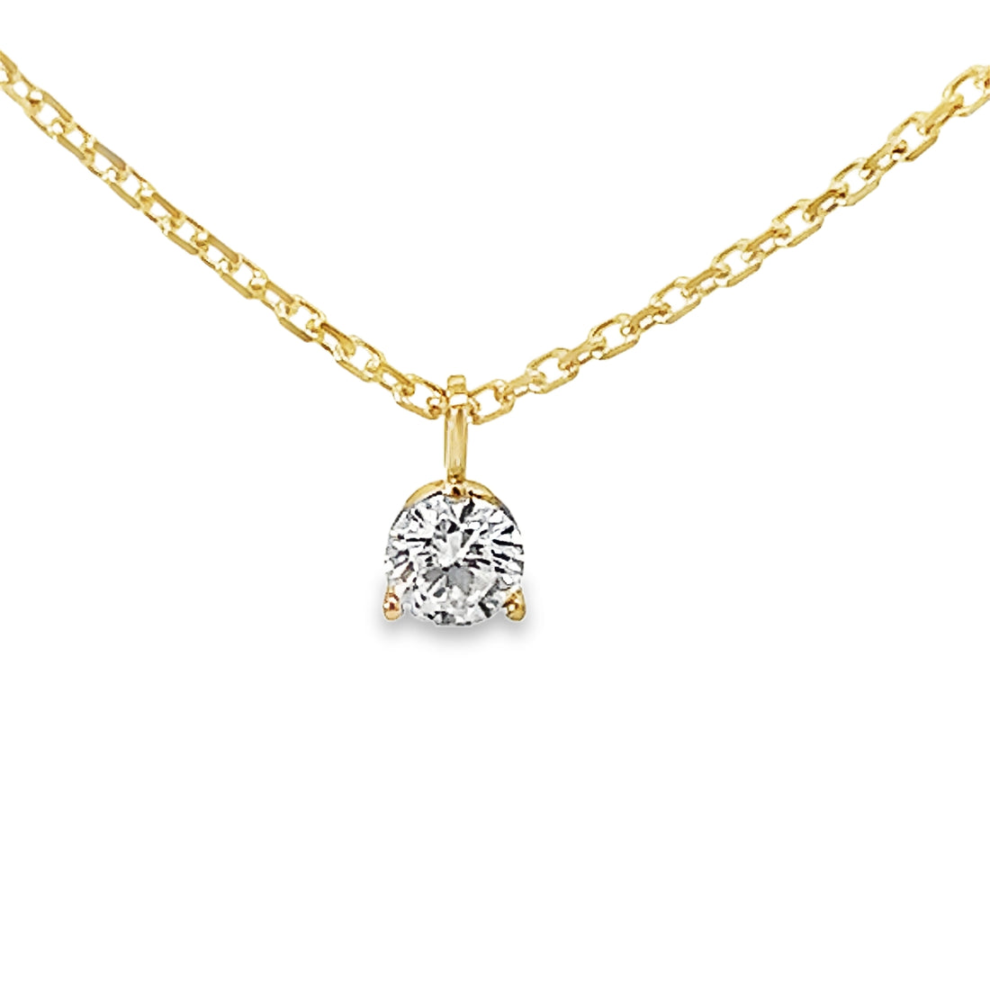 14kt Yellow Gold Lab-Grown Diamond Solitaire Pendant (0.48ct)