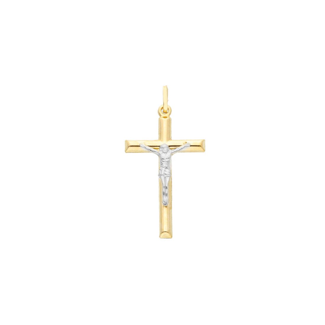 14K Two Tone Gold Crucifix (1.97g)