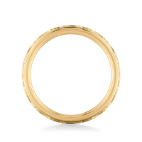 Artcarved 14kt Yellow Gold 7mm Matte Finish Floral Patterned Wedding Band
