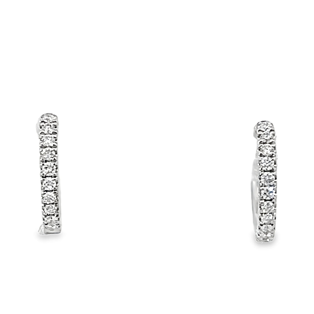 18kt White Gold Natural Diamonds Small Hoop Earrings (0.11ct)