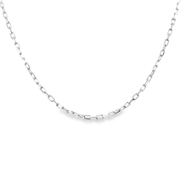 18K White Gold 18" 1.1mm Cable Chain