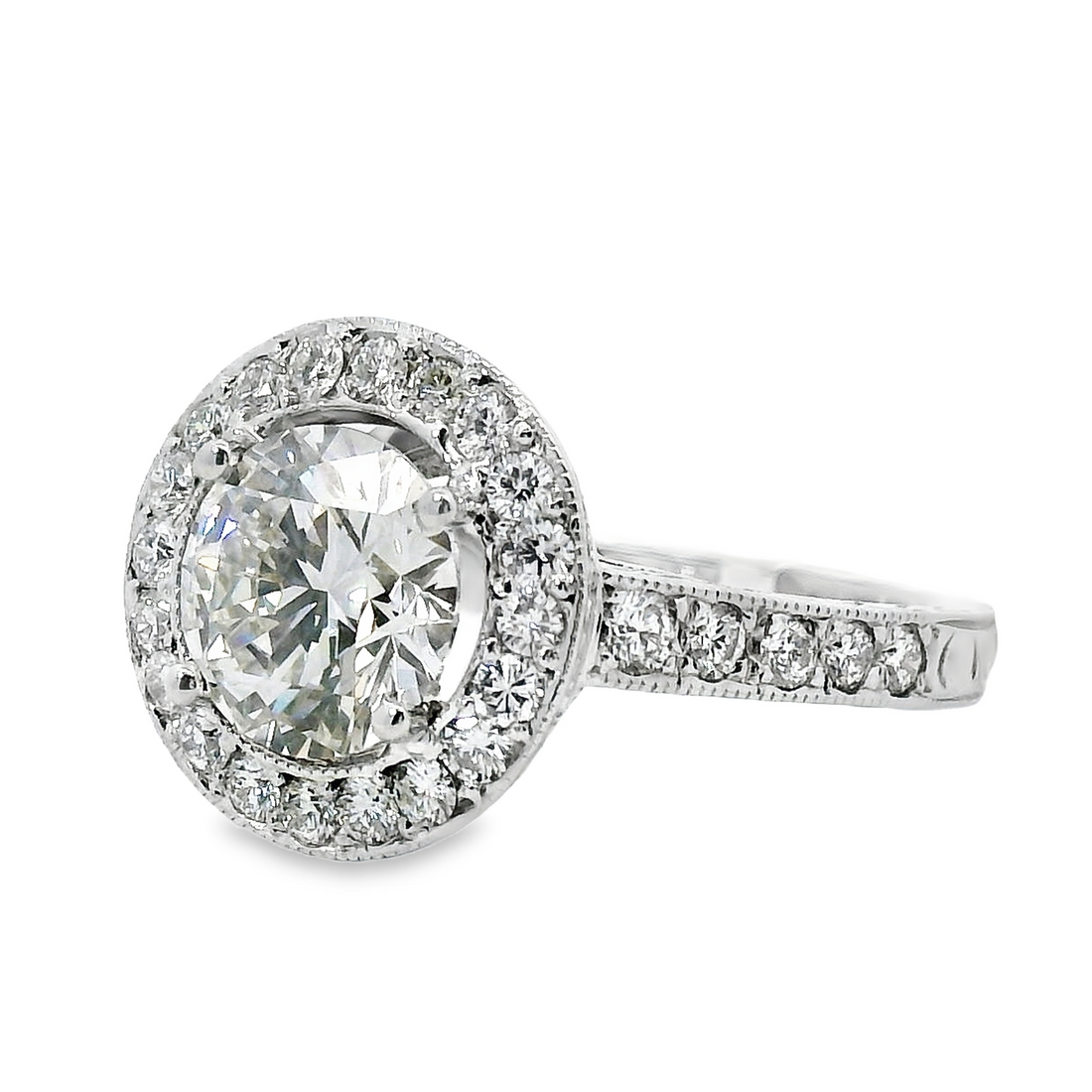 18kt White Gold Lab-Grown Round Diamond Engagement Ring (2.16ct)