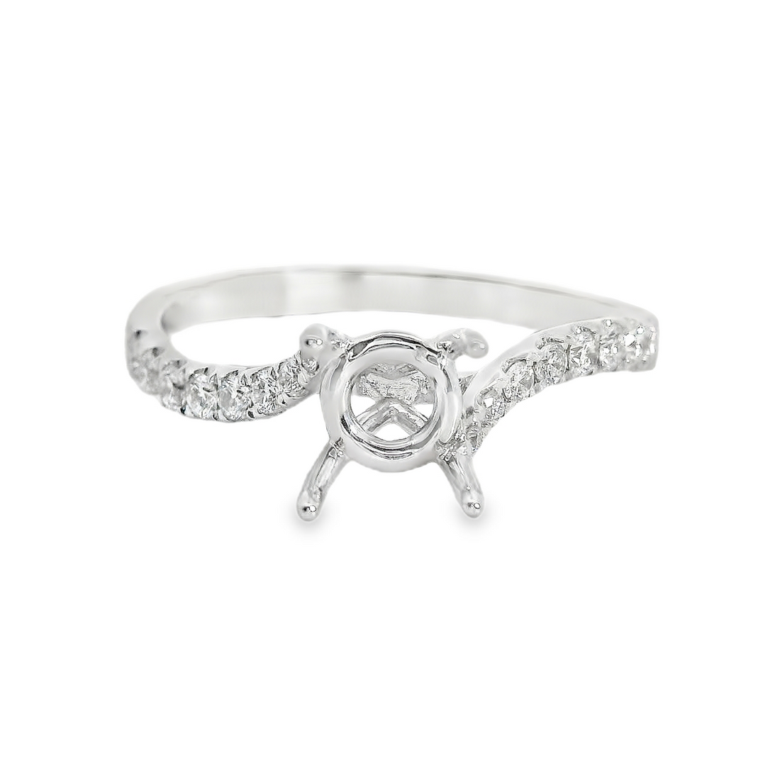 18kt White Gold Full-Cut Diamond Semi-Mount Ring (.23ct)