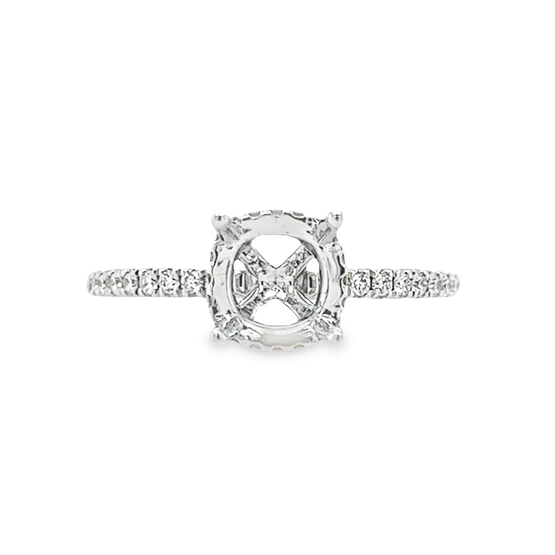 18K White Gold Diamond Semi-Mount Ring (.29ct)