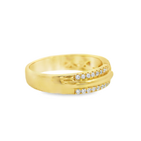 18kt Yellow Gold Natural Round Diamond Wedding Ring (.25ct)