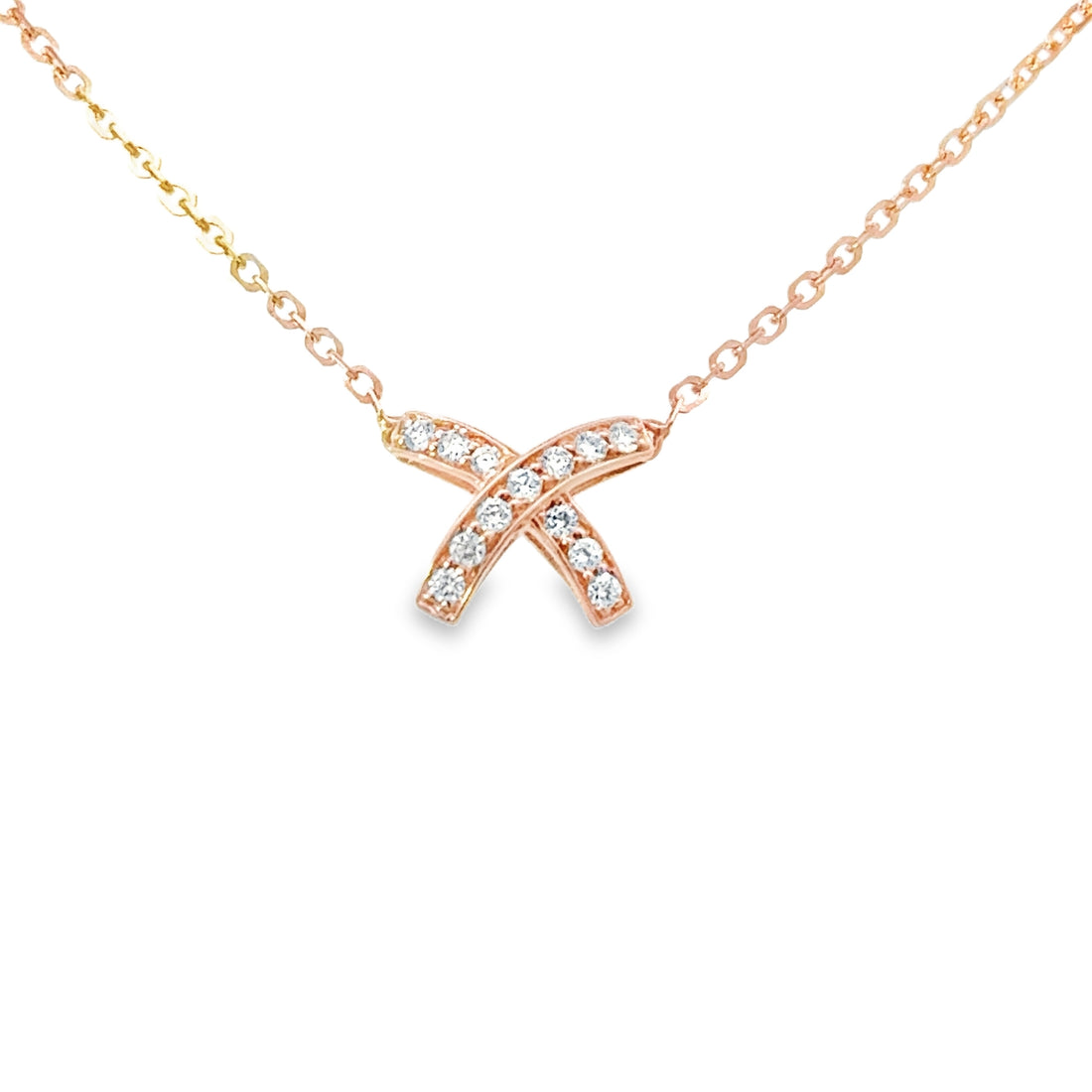 18kt Rosé Gold Natural Diamond Necklace (0.15ct)