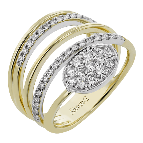 Simon G 18K Two Tone Diamond Right Hand Ring (.58ct)