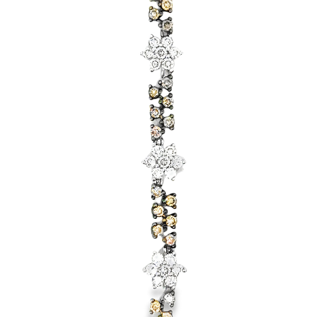 18kt White Gold Natural Round Diamond and Natural Chocolate Diamond Tennis Bracelet (2.88ctw)