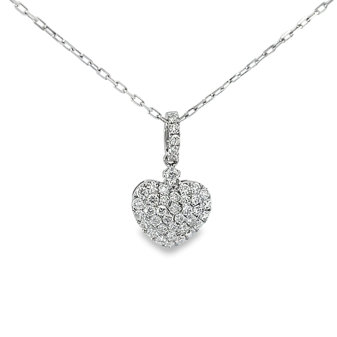 18kt White Gold Natural Diamond Heart Pendant (0.58ct)