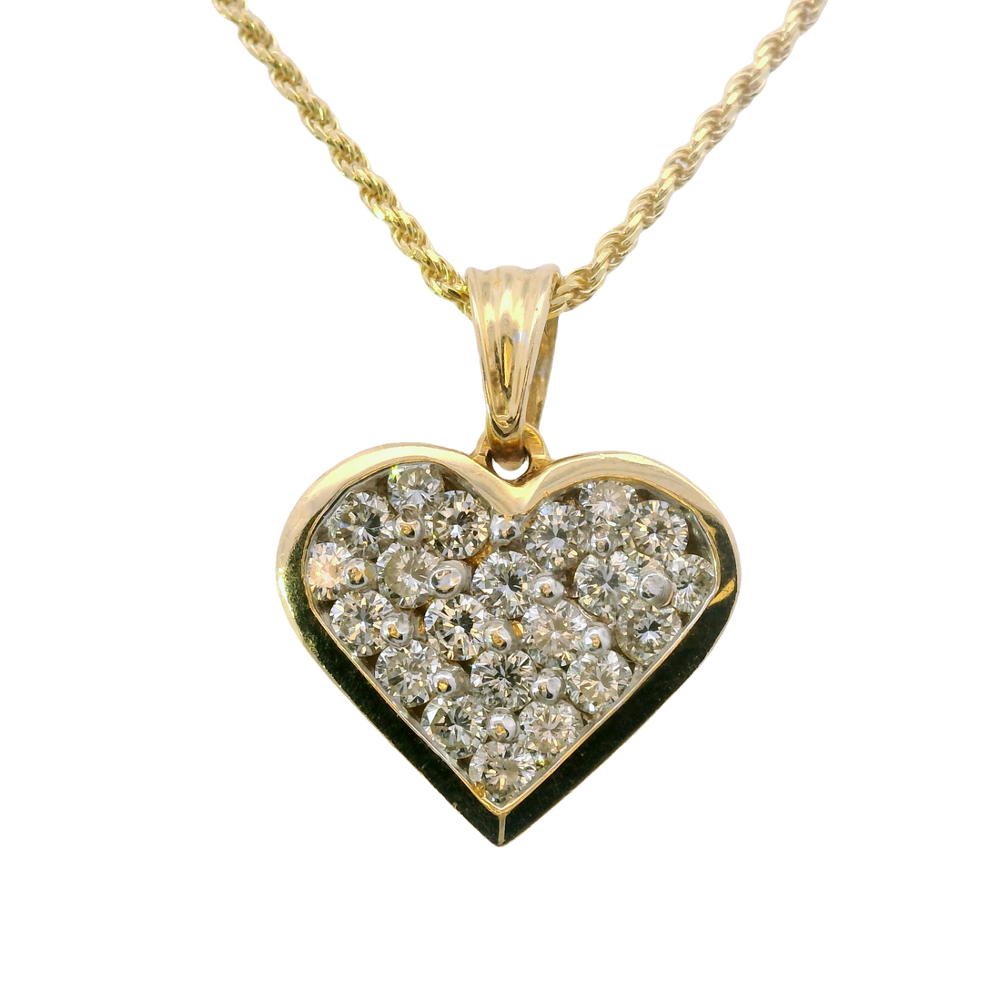 14kt Yellow Gold Natural Diamond Heart Pendant (0.97ct)