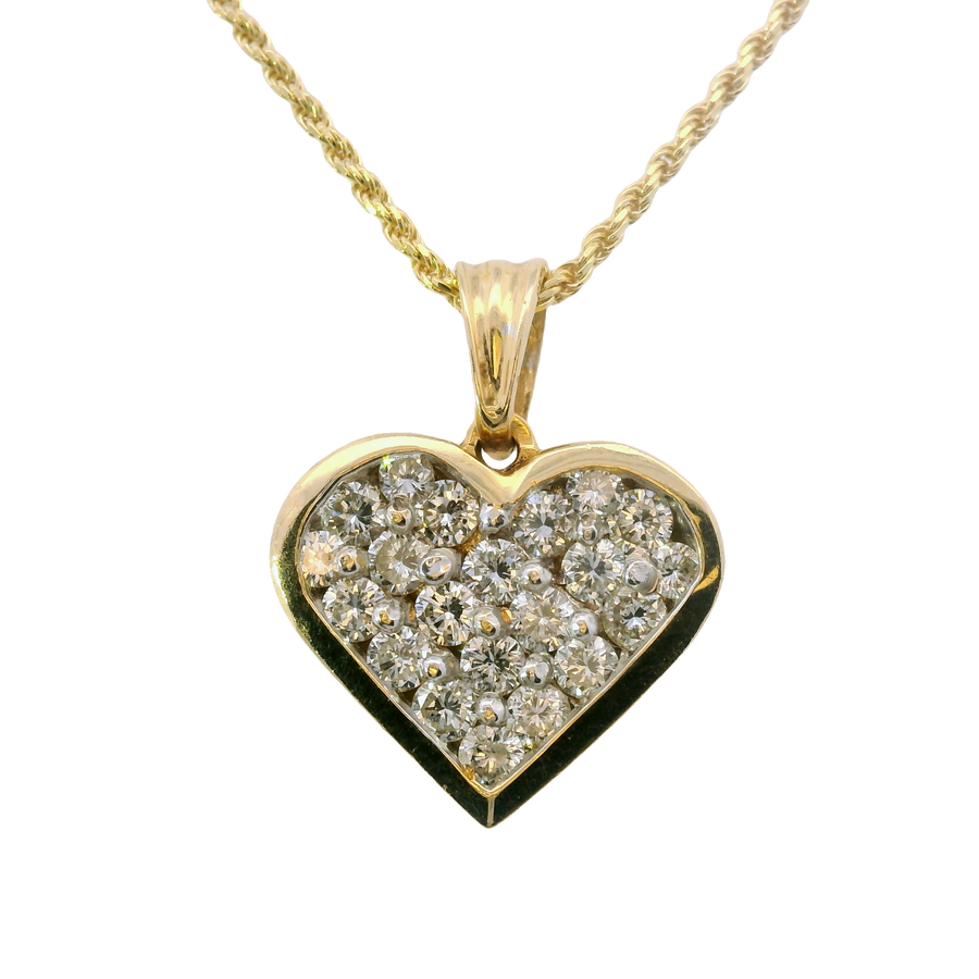 14kt Yellow Gold Natural Diamond Heart Pendant (0.97ct)