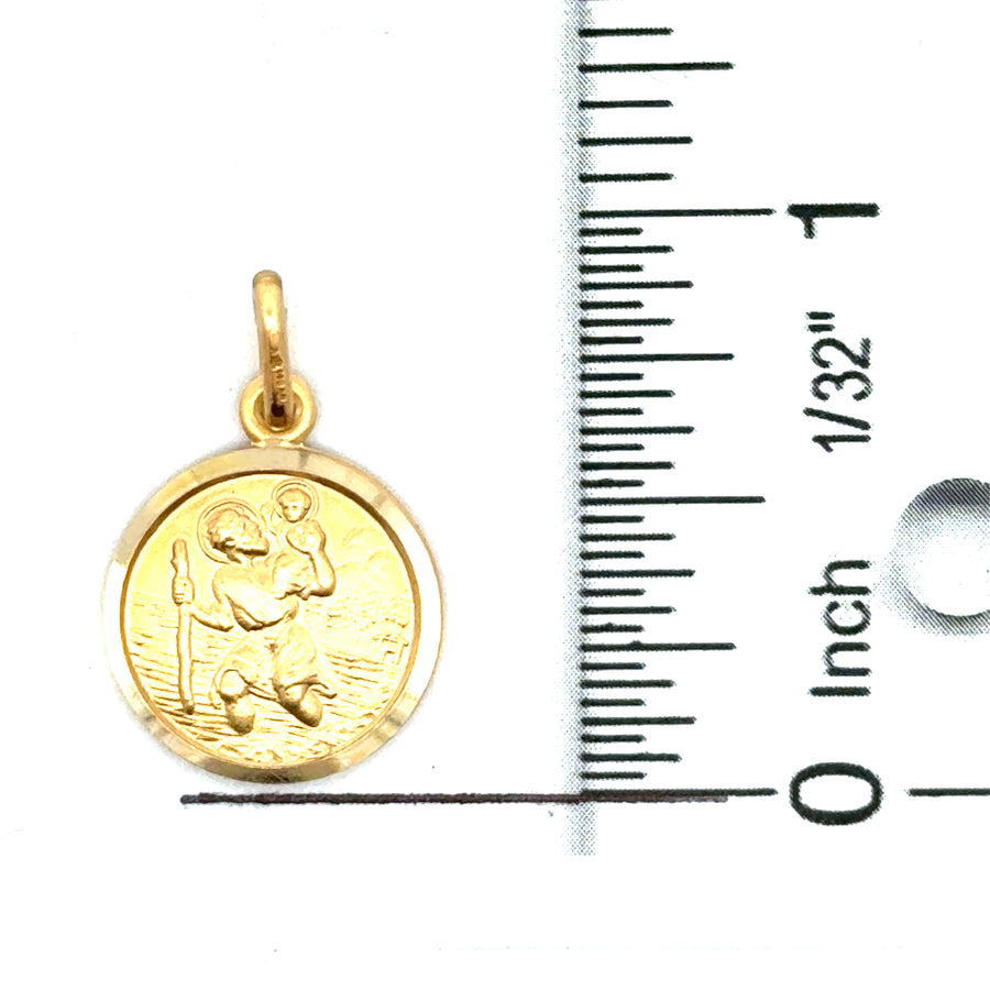 18kt Yellow Gold 15mm Italian Made St. Christopher Medal (2.53g)