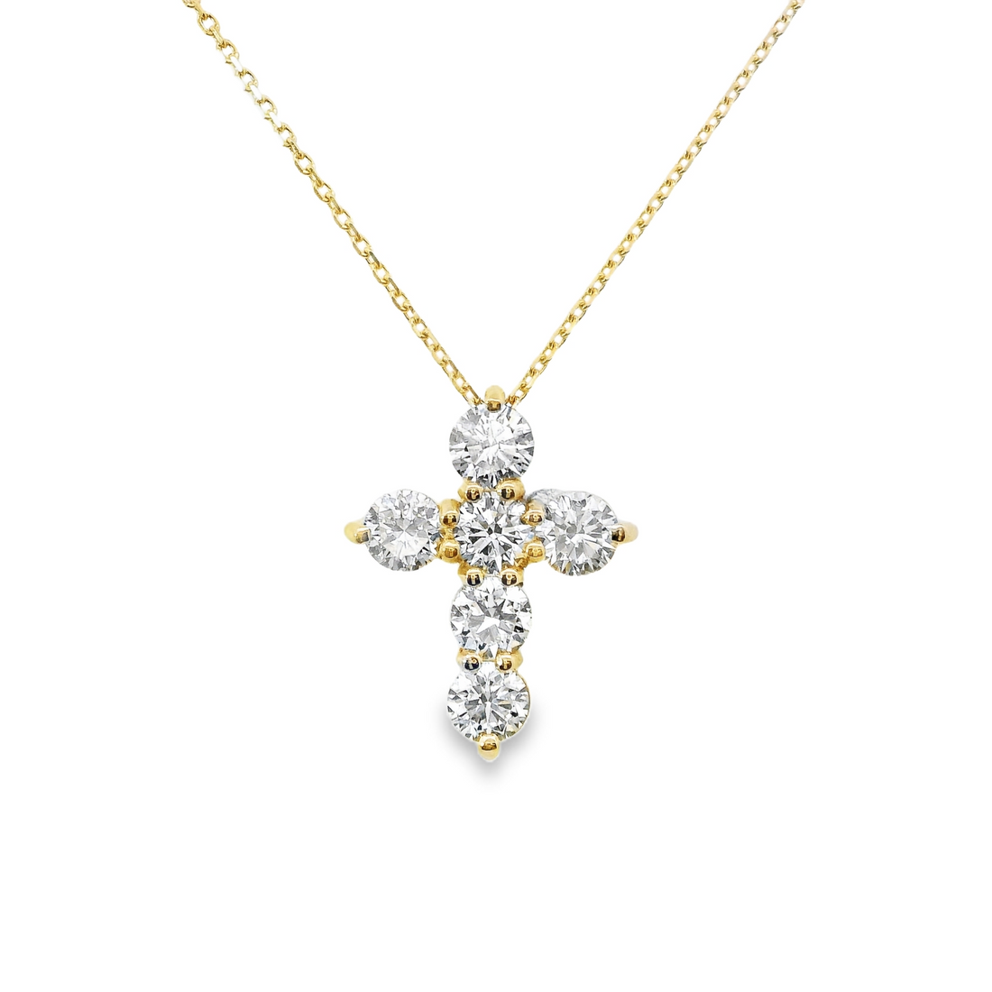 18kt Yellow Gold Natural Diamond Cross Pendant (1.11ct)
