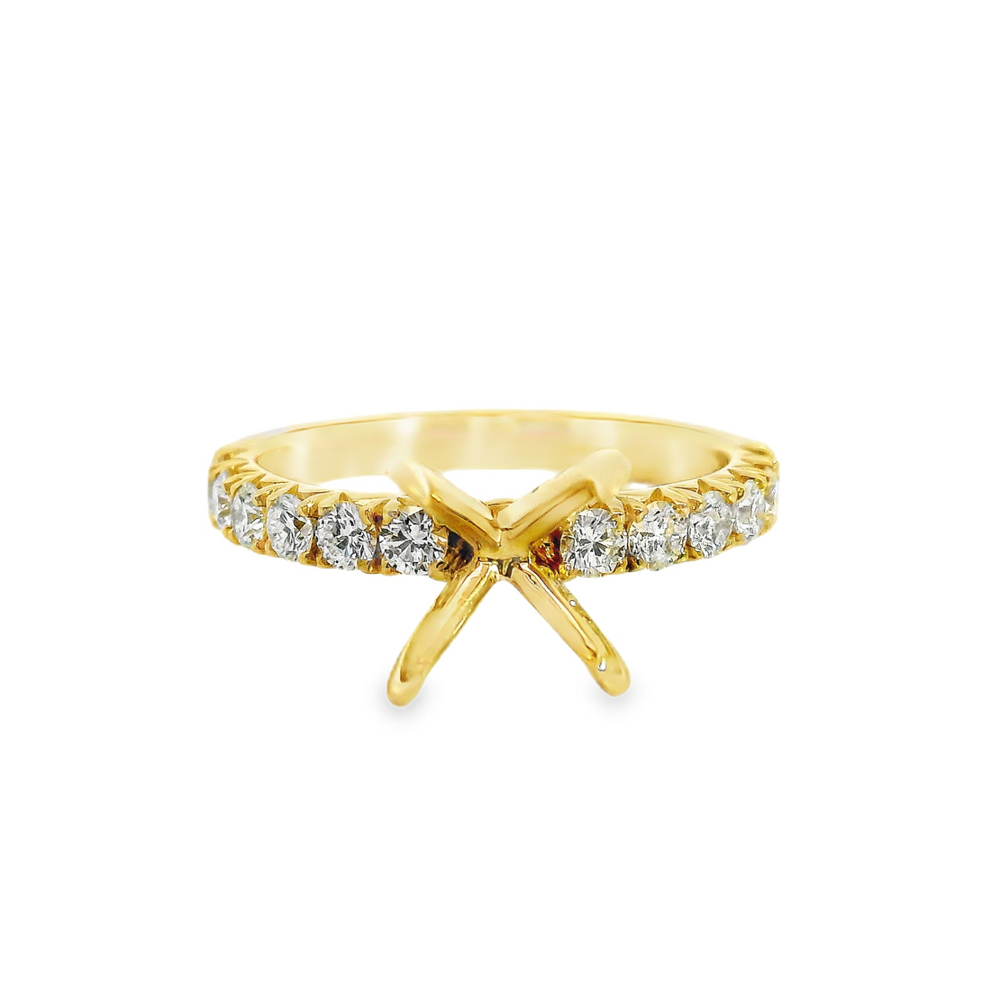 14kt Yellow Gold Natural Round Diamond Semi-Mount Ring (.66ct)