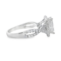 18kt White Gold Lab-Grown Radiant & Natural Round Diamond Engagement Ring (1.77ct)