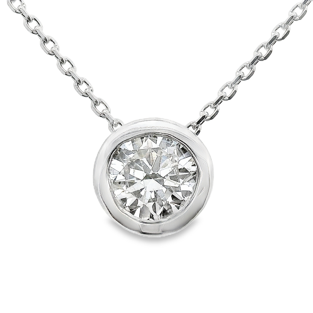 18kt White Gold Natural Diamond Solitaire Pendant (0.52ct)