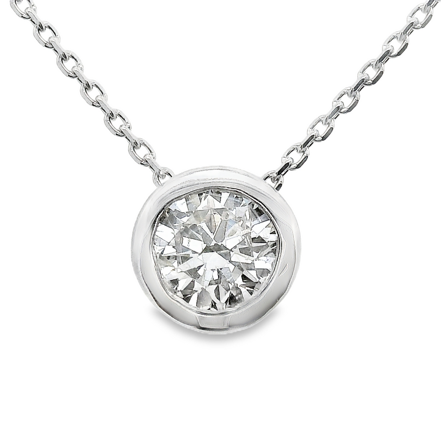18kt White Gold Natural Diamond Solitaire Pendant (0.52ct)