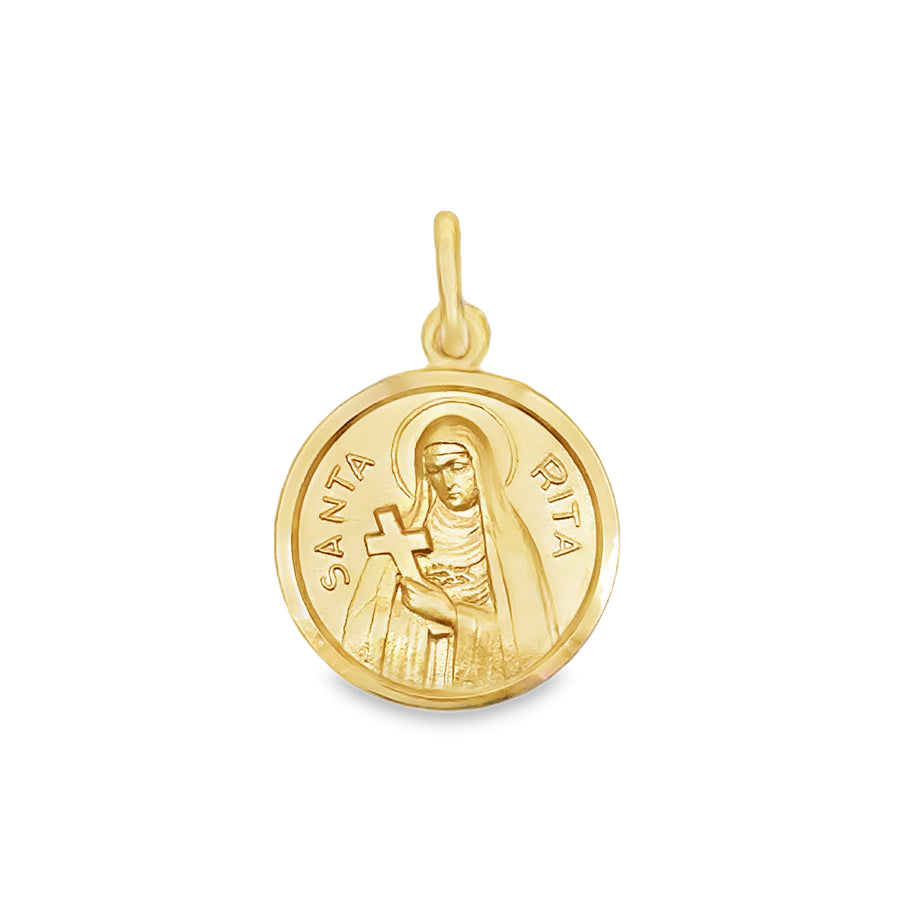 18kt Yellow Gold Italian Made St. Rita Pendant (3.23g)