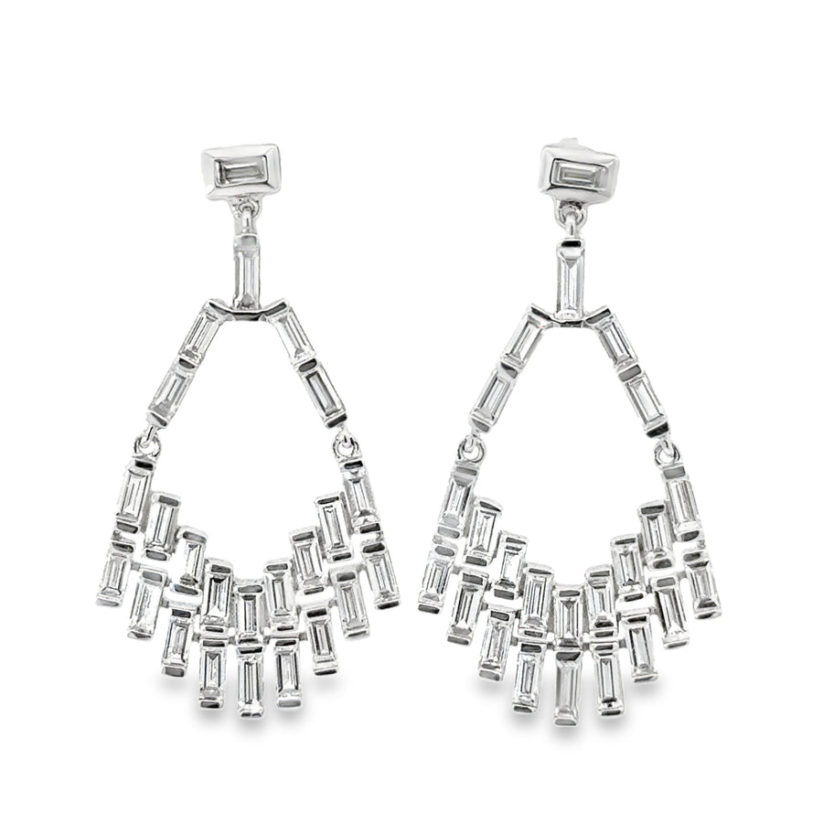 18kt White Gold Natural Diamonds Drop Earrings (1.66ct)