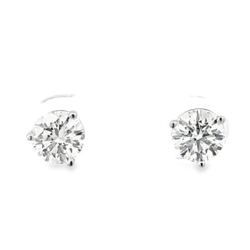 14kt White Gold Lab-Grown Round Diamond Studs (2ct)