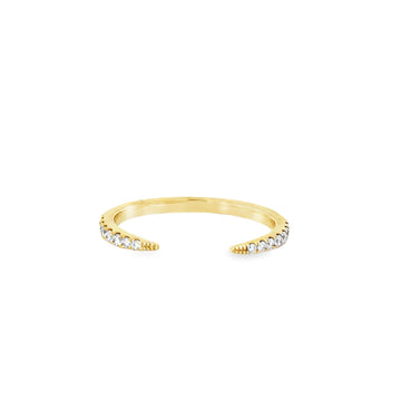 18K Yellow Gold Open Shank Diamond Wedding Ring (.12ct)