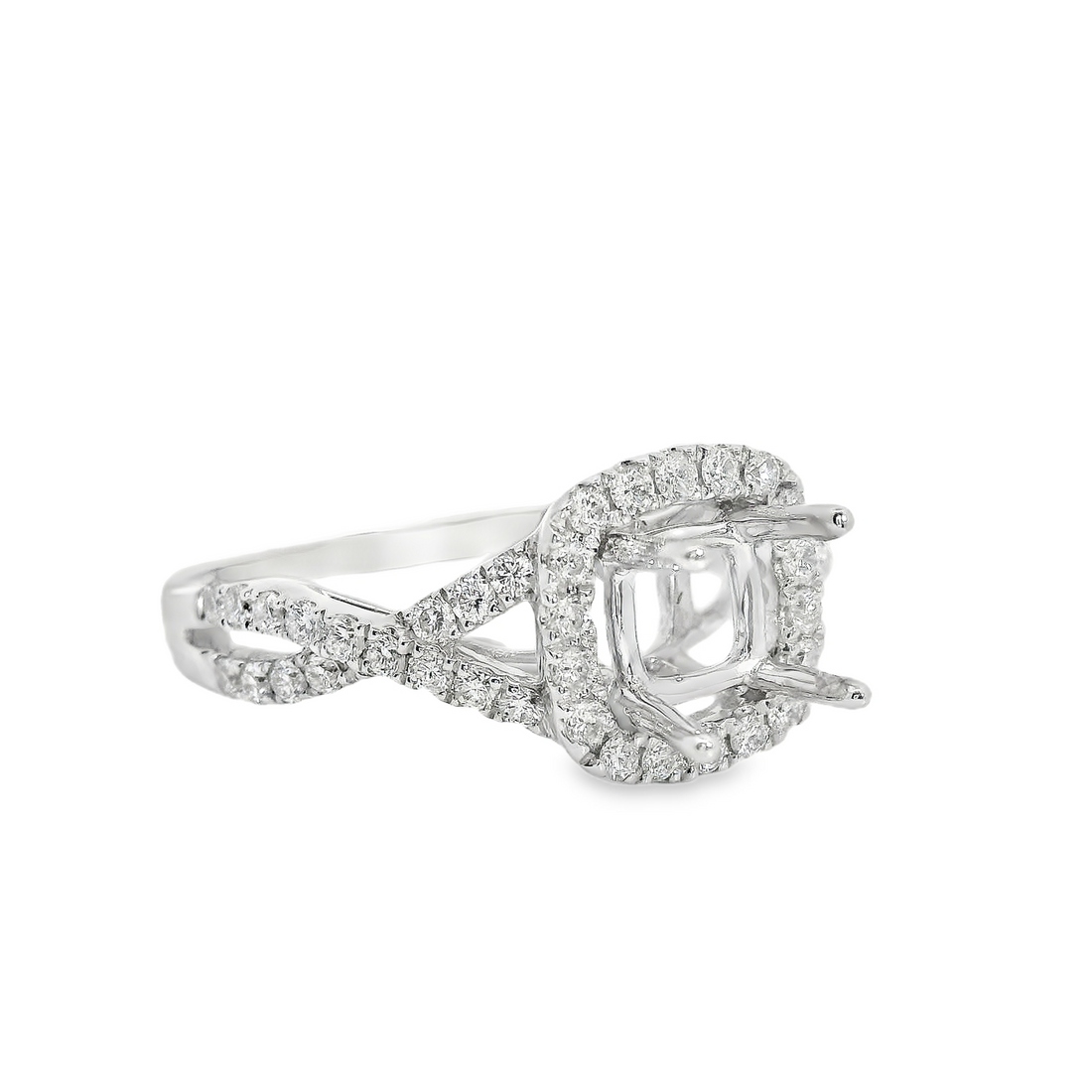 18kt White Gold Full-Cut Diamond Semi-Mount Ring (.49ct)