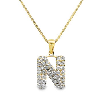 14kt Yellow Gold Lab-Grown Diamond Initial Pendant Pendant (0.89ct)