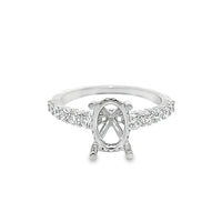 18K White Gold Natural Round Diamond Semi-Mount Ring (.60ct)