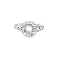 18kt White Gold Halo Natural Diamonds Semi-Mount Ring (0.65ct)