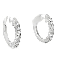 18kt White Gold Natural Diamonds Medium Hoop Earrings (0.5ct)