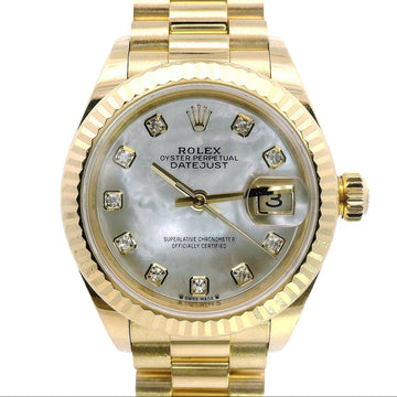 Rolex Lady-Datejust 28 President MOP Diamond Dial 279178