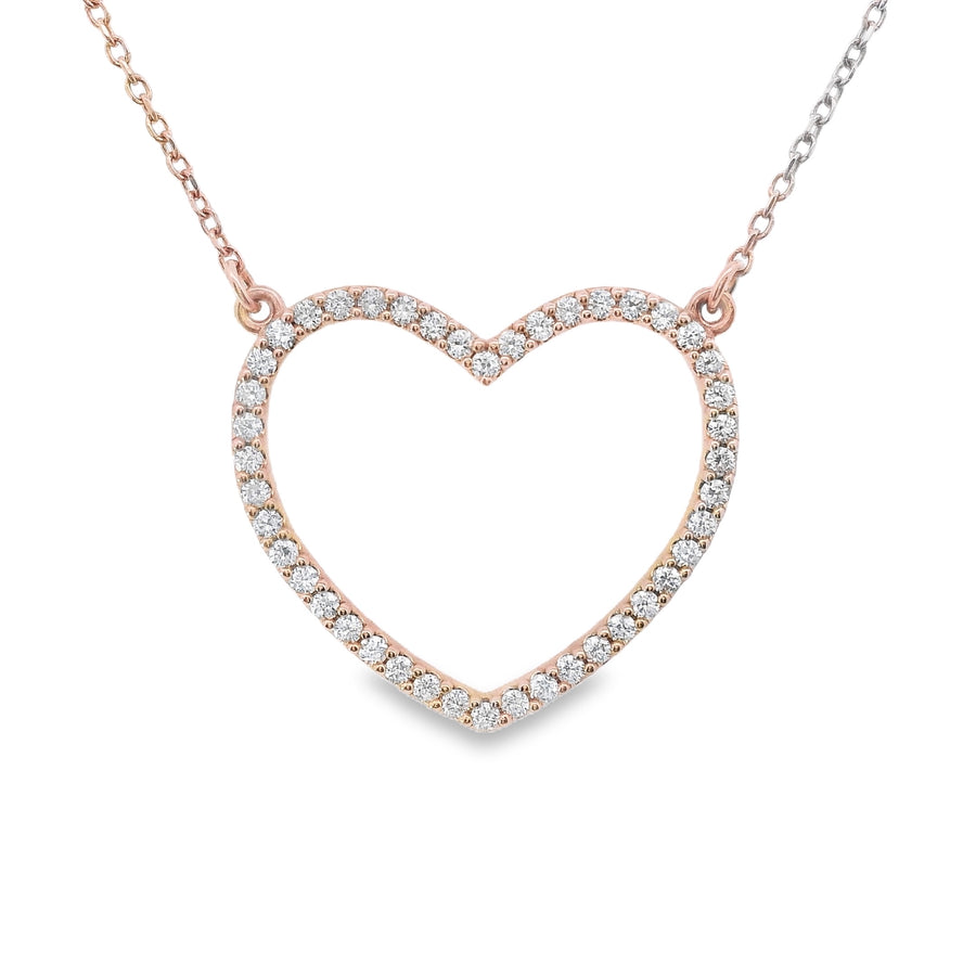 14kt Rosé Gold Natural Diamond Heart Pendant (0.34ct)