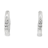 18K White Gold Diamond Hoop Earrings (.08ct)