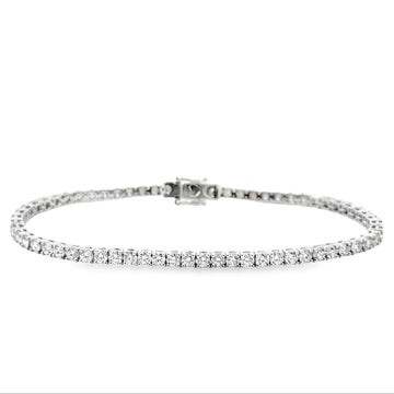 18kt White Gold Full Cut Diamond Tennis Bracelet (4.19ct)